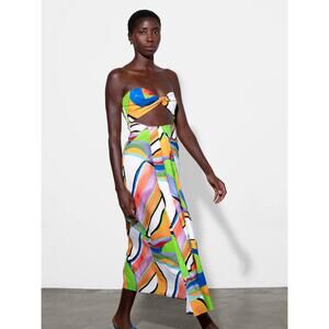 Mara Hoffman Samara Strapless Cutout Dress Alegasia Print New Without Tags